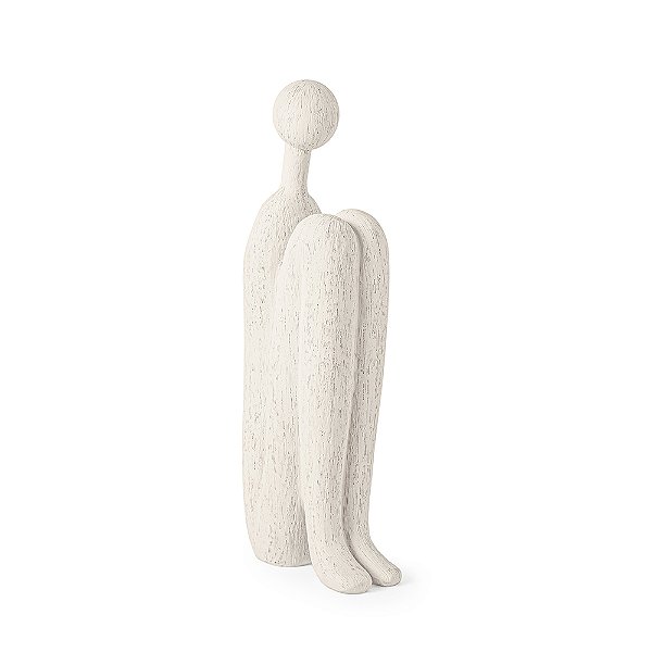 Escultura Homem Sentado em Poliresina 26cm - Mart