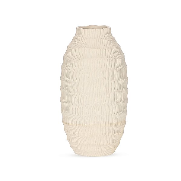 Vaso Decorativo em Cerâmica Bege 30cm - Mart