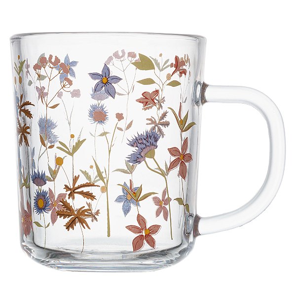 Conjunto 2 Canecas Florescer 220ml Vidro - Lyor
