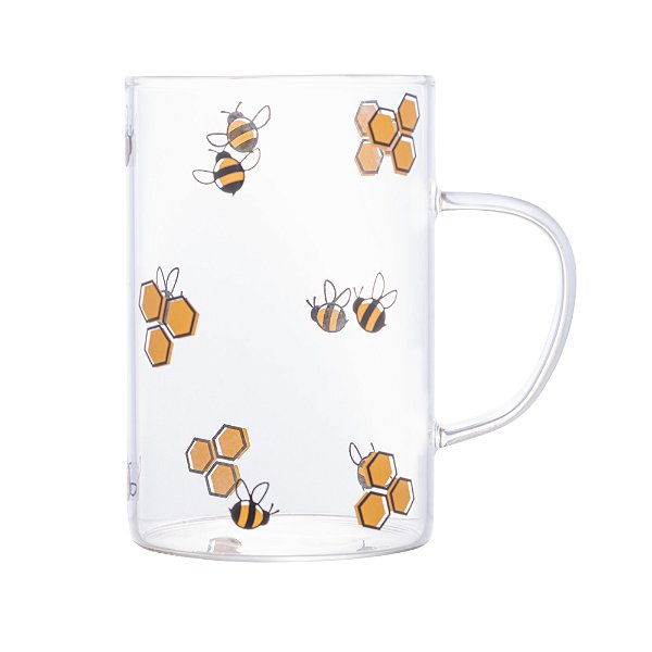 Conjunto 2 Canecas de Vidro Borossilicato Bee 280ml - Lyor