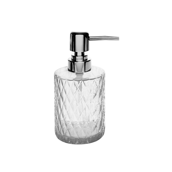 Porta Sabonete Líquido Vidro Prateado 250ml - Lyor