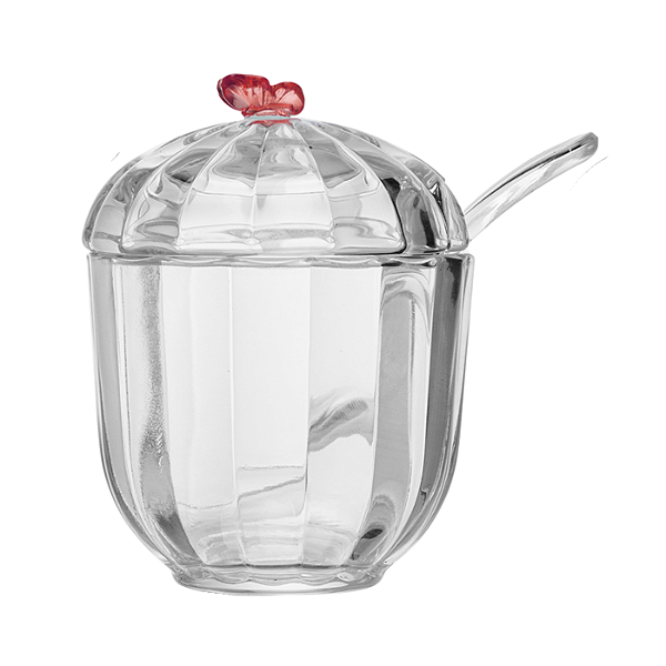 Açucareiro Fairy Butterfly Vermelho Cristal 8x9,5cm - Lyor