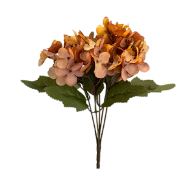 Buquê Mini Hortênsia Laranja X5 - BMQ