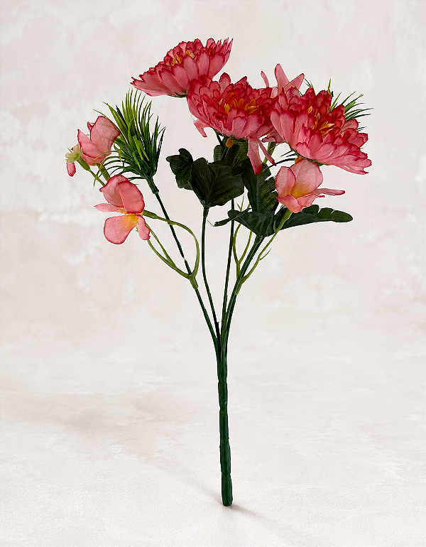 Buquê Floral Mini Margarida X5 Pink Para Vaso E Arranjos