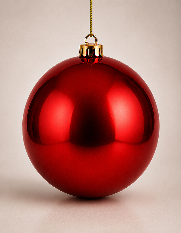 Bola de Natal Vermelha Escura 15cm Brilhante