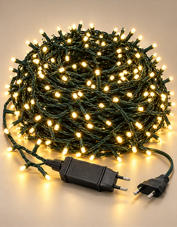 Pisca Estrobo 50m 2000 LEDs Branco Quente Bivolt