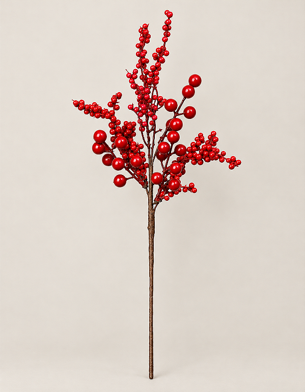 Pick Natalino Berry Vermelho 34 Cm Para Árvore E Guirlanda