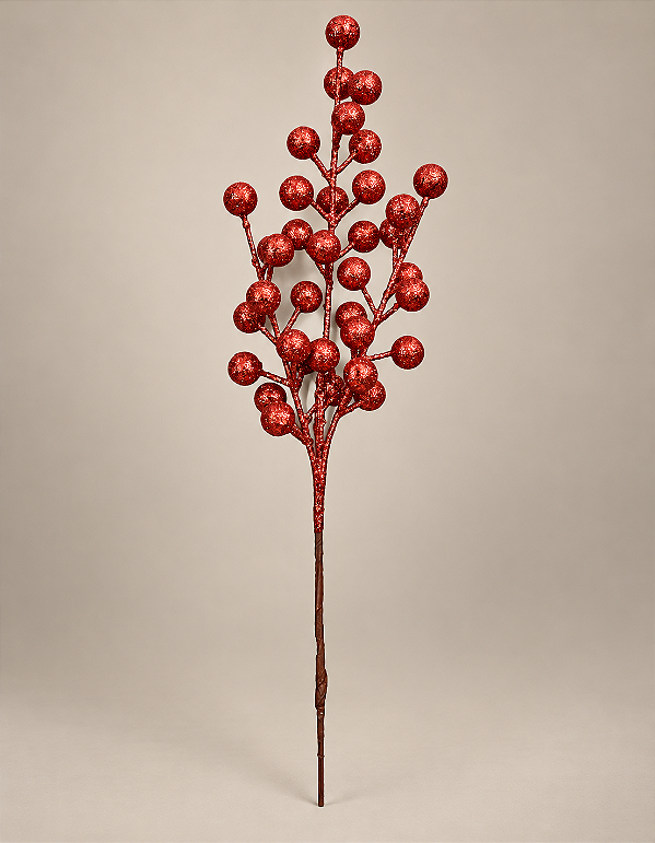 Pick Berry Glitter Vermelho 35cm Enfeite Natalino