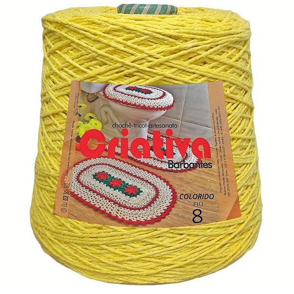 Barbante Criativa Amarelo 500g N.º 8