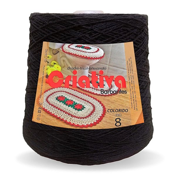 Barbante Criativa Preto 500g N.º 8