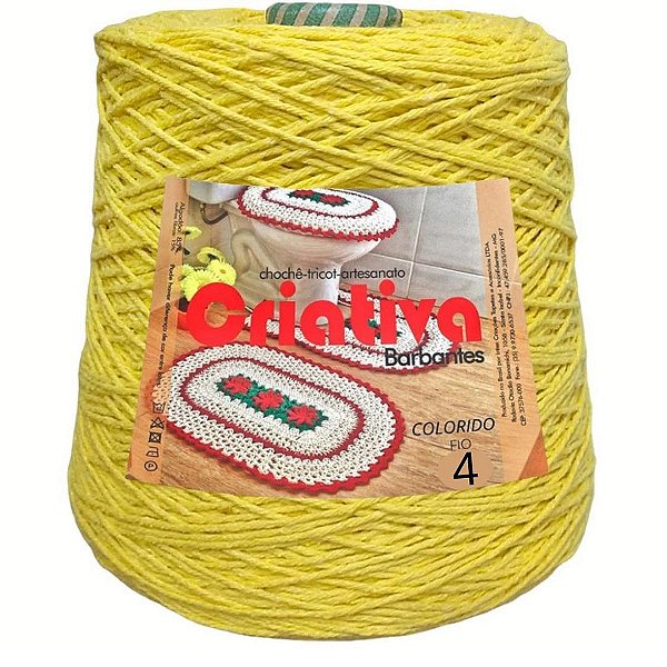 Barbante Criativa Amarelo 1Kg N.º 4
