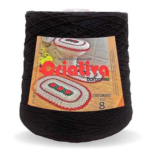 Barbante Criativa Preto 1Kg N.º 8