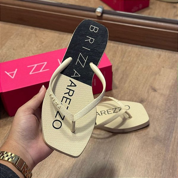 AREZZO BRIZZA Z190270258 CHINELO PANNA/ PRETO