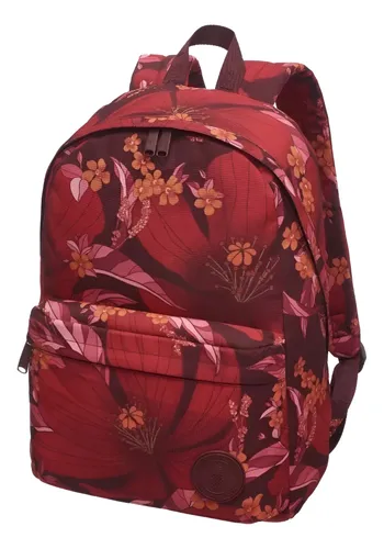 FARM 78315404 MOCHILA  XODO FLORAL VERMELHO ALÇA CURTA