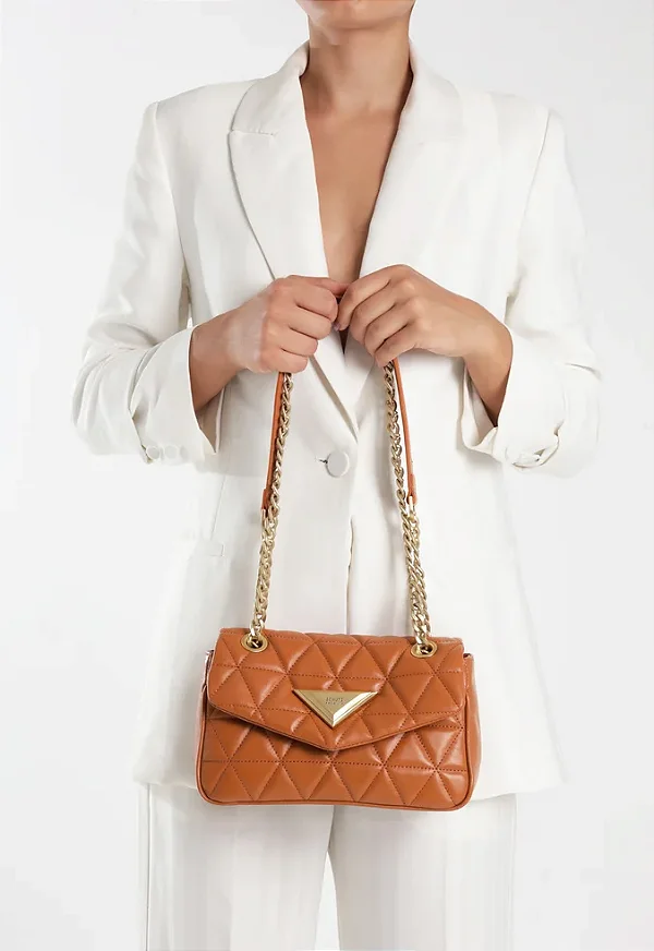 SCHUTZ S500181092 BOLSAS MEDIO - CARAMELO - ALÇA COMPRIDA