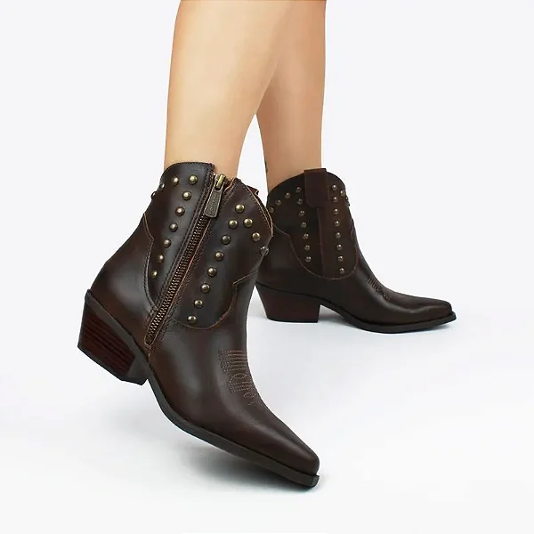 BOTTERO 347709 BOTA CANO BAIXO COURO DISTRESSED MARROM