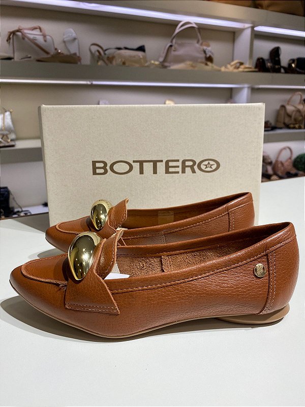 BOTTERO 360412 SAPATILHA COURO BURNISH CONHAQUE
