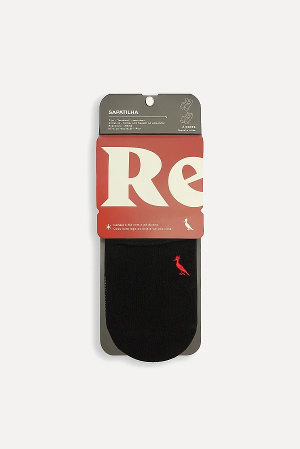 KIT 2 PARES DE MEIA SAPATILHA 34 A 38 PRETO RESERVA R460080038