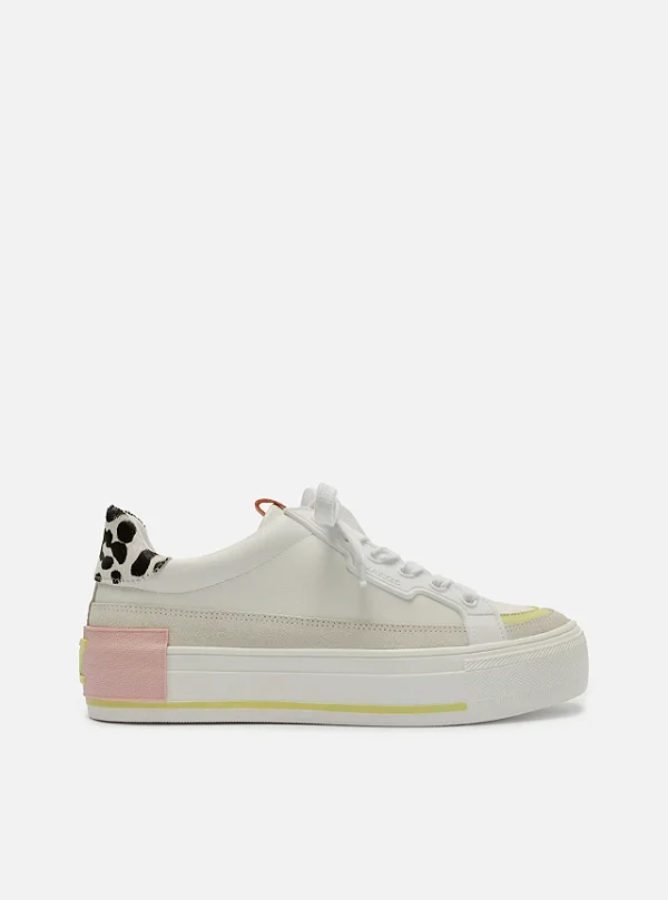 AREZZO A112180044 TENIS BRANCO ANIMAL PRINT LIMAO PURE
