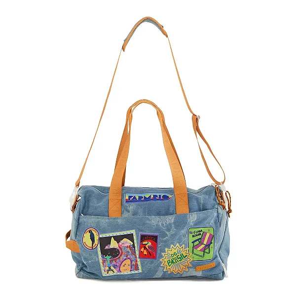 FARM 78327654 BOLSA VIVA PATCH RIO AZUL JEANS