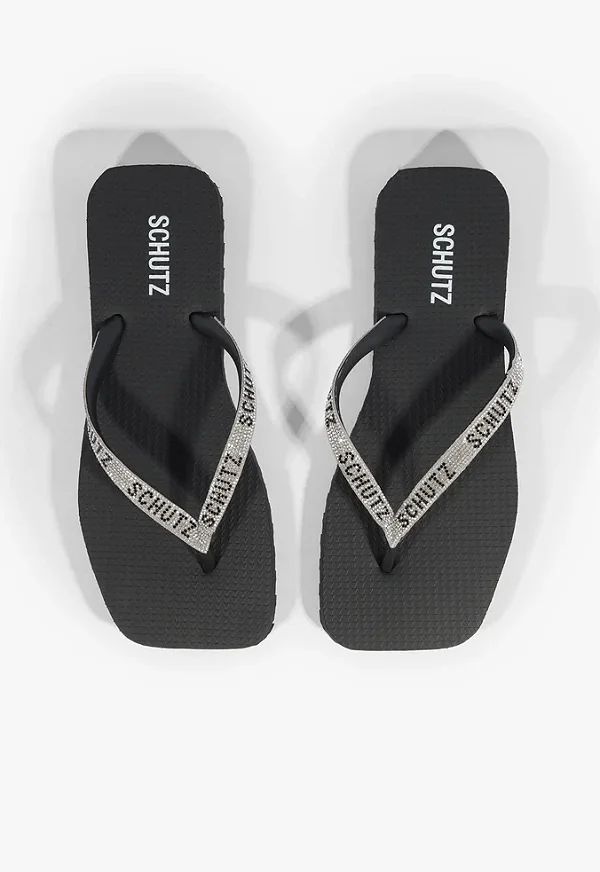 SCHUTZ S222950010 CHINELO BLACK/CRISTAL