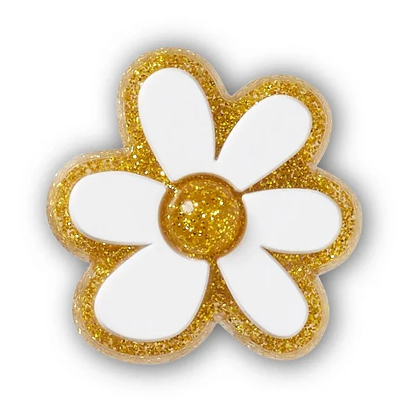 JIBBITZ 10014508 FLOR BRANCA/DOURADA