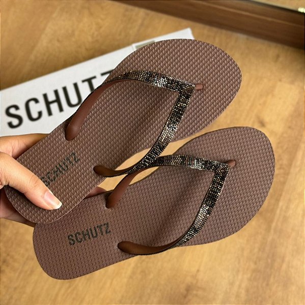 SCHUTZ S222960011 CHINELO DARK BROWN
