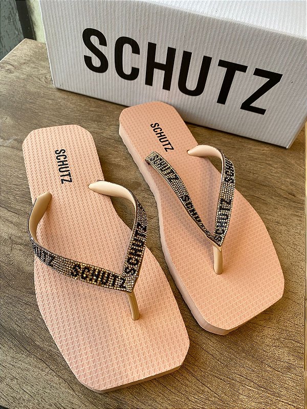 SCHUTZ S222950010 CHINELO NUDE/CRISTAL