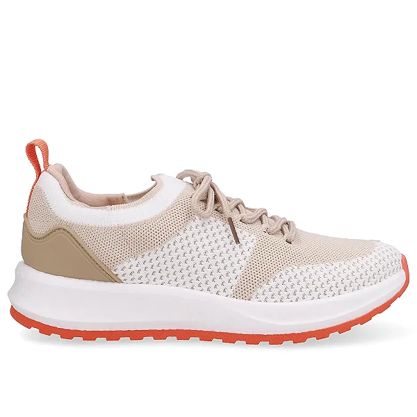 USAFLEX AO15001002 TENIS TRICOT BRANCO/BEGE