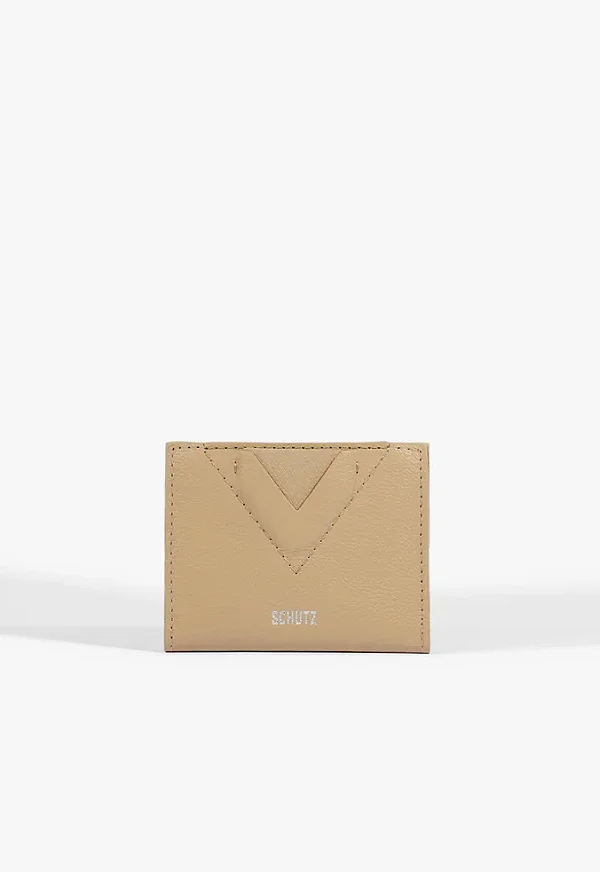 SCHUTZ S460580111 PORTA CARTÃO ELLIE BEGE