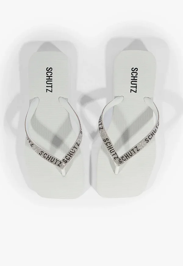 SCHUTZ S222950010 CHINELO BRANCO CRISTAL