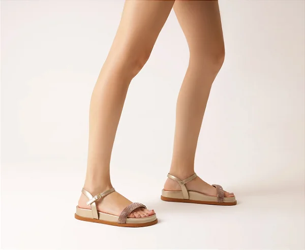 ANACAPRI C307140016 SANDÁLIA PAPETE OURO