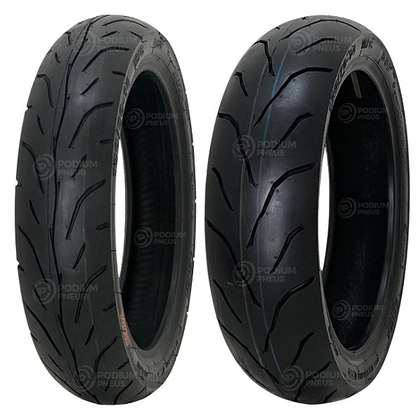Par Pneu Moto 100/80-14 e 120/70-14 K711 SCOOTER TL Kenda