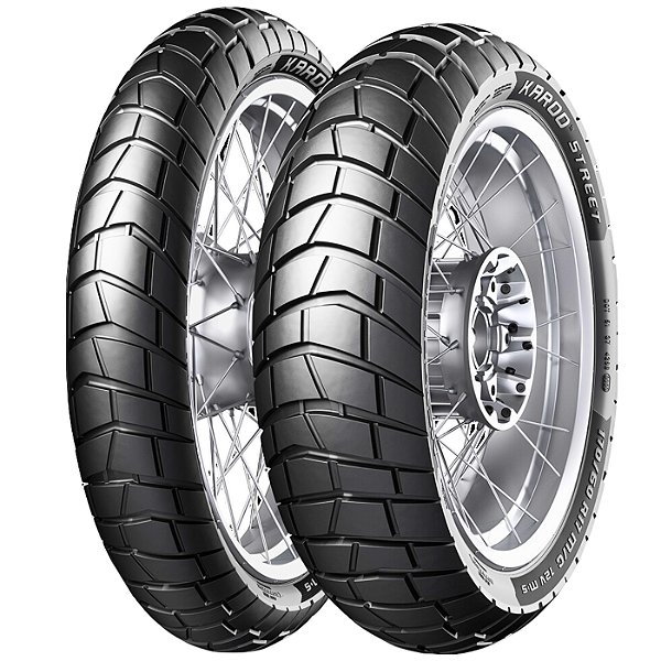 Par Pneu 90/90-21 + 120/80-18 Karoo Street Metzeler Com Câmara