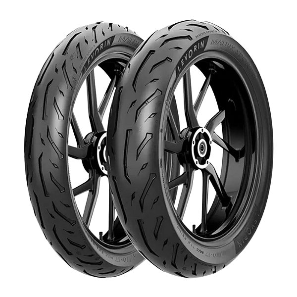 Par Pneu 110/70-17 + 130/70-17 Matrix Sport 2 Levorin Sem Câmara