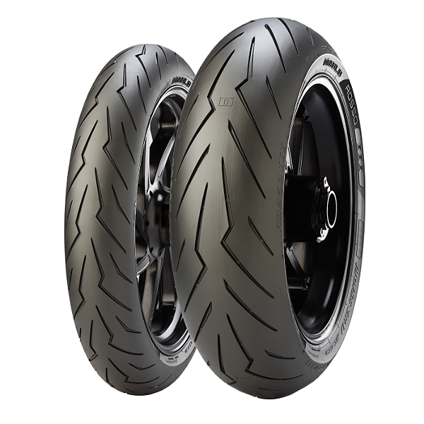 Par Pneu 110/70R17 + 140/70R17 Diablo Rosso 3 Pirelli Sem Câmara