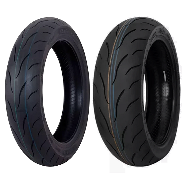 Par Pneu 120/70-17 + 190/55R17 KM1 Kenda Sem Câmara