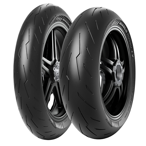Par Pneu 120/70R17 + 180/55R17 Diablo Rosso 4 Pirelli Sem Câmara