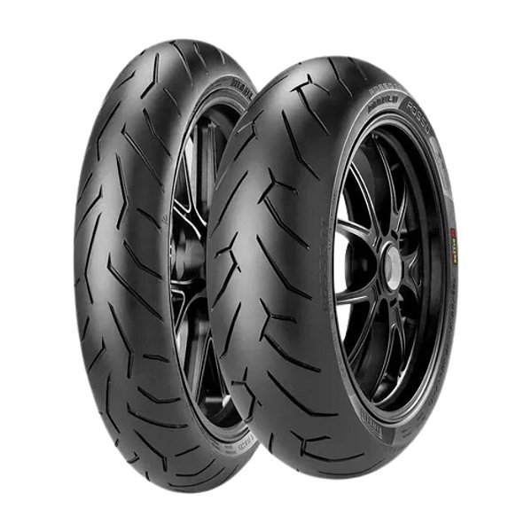 Par Pneu 120/70R17 + 180/55R17 Diablo Rosso 2 Pirelli Sem Câmara