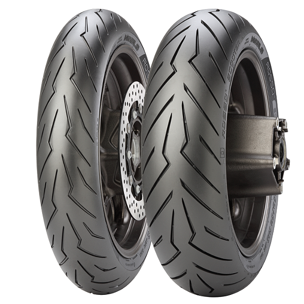 Par Pneu 110/70-14 + 130/70-13 Diablo Rosso Scooter Pirelli Sem Câmara
