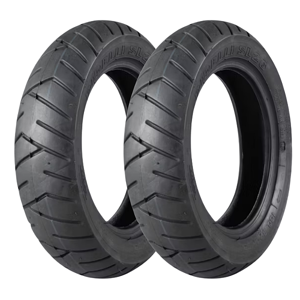 Par Pneu 90/90-10 + 100/90-10 SL26 Pirelli Sem Câmara