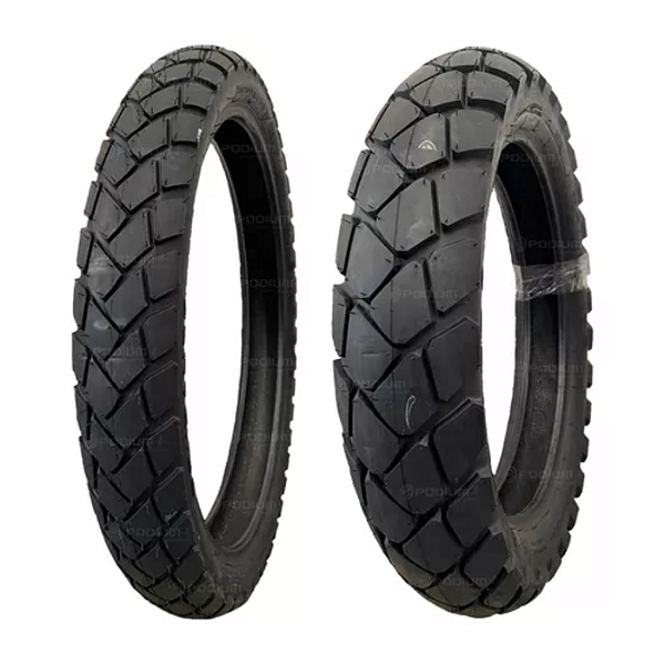 Par Pneu 90/90-19 + 130/80-17 Tourance Metzeler Com Câmara