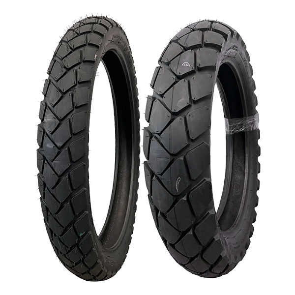 Par Pneu 110/80-19 + 150/70R17 Tourance Metzeler Sem Câmara