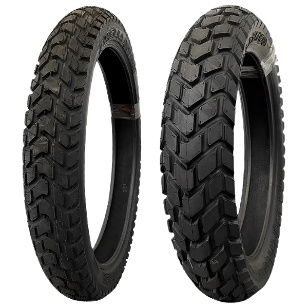 Par Pneu 90/90-21 + 120/80-18 MT60 Pirelli Uso Com Câmara