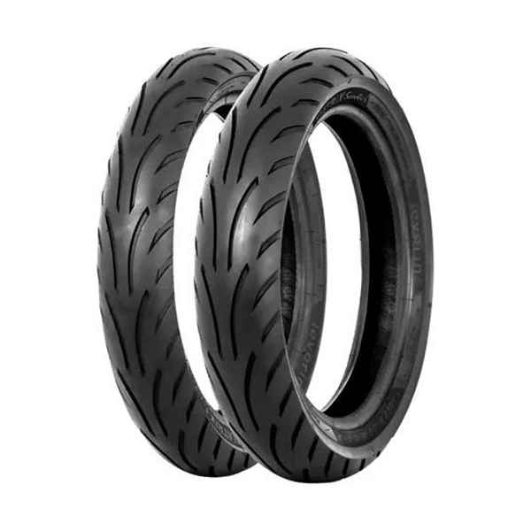Par Pneu 110/70-16 + 130/70-16 Matrix Scooter Levorin Sem Câmara