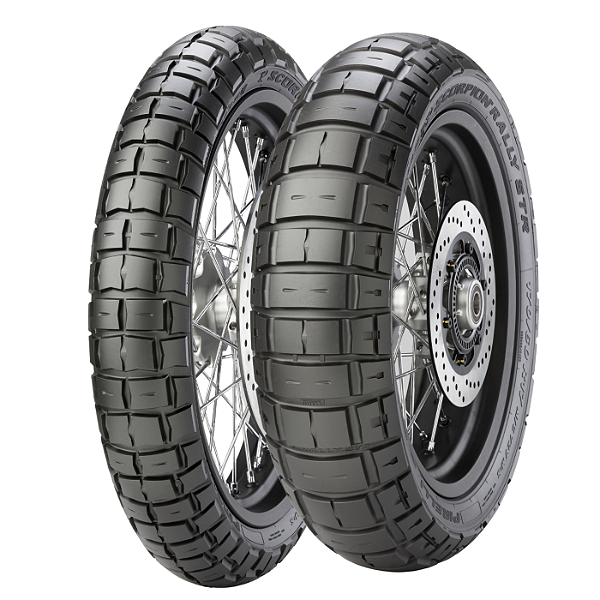Par Pneu 100/90-19 + 150/70R17 Scorpion Rally STR Pirelli Sem Câmara