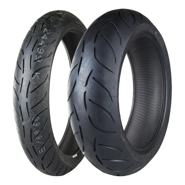 Par Pneu 120/70R17 + 190/55R17 Sportec M7 Metzeler Sem Câmara