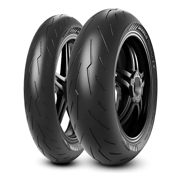 Par Pneu 110/70R17 + 150/60R17 Diablo Rosso 4 Pirelli Sem Câmara