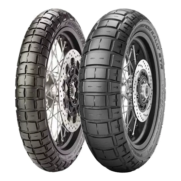 Par Pneu 90/90-21 + 150/70R18 Scorpion Rally STR Pirelli Sem Câmara