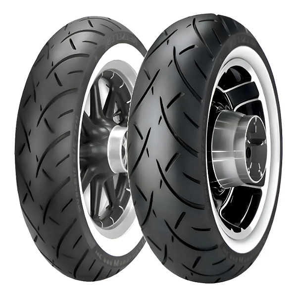 Par Pneu Metzeler 100/90-19 + 170/80B15 ME888 Faixa Branca Metzeler